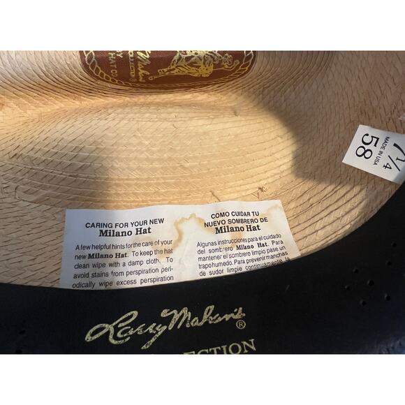 Larry Mahan's Straw Cowboy Hat, Natural, Size 7 1/4 (58) - Picture 5 of 8